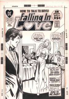 Art Saaf, Vince Colletta - falling in love #127 cover - babe singing to man through with her - 1971