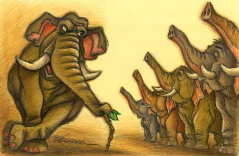 Joan Vizcarra | Colonel Hathi & Elephants [The Jungle Book] - Original Drawing - Joan Vizcarra - 50 x 32 cm - Pencil Art | Catawiki