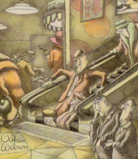  - Gahan Wilson (American, b. 1930)
 "Oh God, It‘s Really Been One of Those days"
 Ink and watercolor on board
 9 x 7 in.
 ...