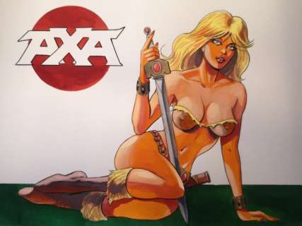 Giuseppe Candita | G. Candita - original artwork tribute to" AXA " - Page volante - Exemplaire unique (2021) | Catawiki