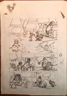 Jan Van Haasteren | Jan van Haasteren - 7 Originele pagina’s met schetsen - o.a. Hiawatha en Kleine Boze Wolf - (Jaren 60/70) - Page volante | Catawiki