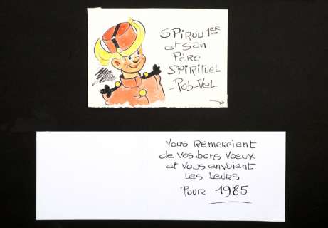 Rob-Vel - Spirou, rare illustration Ã  l‘encre de Chine …