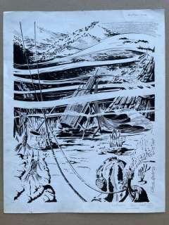 Auclair, Claude | Auclair, Claude - Dessin original - L’Épave du ciel - (1968) | Catawiki