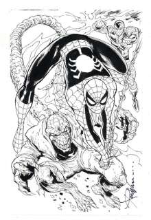 Spider-Man vs. Lizard and Shocker Sketch by Ron Wilson | mycomicshop.com