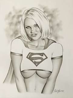 Don Monroe - Sketchbook of Don Monroe - Dessin original - Supergirl - Format: 22 x 28 cm. - (2009)