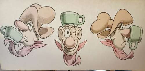 Benito Jacovitti | Benito Jacovitti - Camomilla Cocco Bill - Page volante - Exemplaire unique | Catawiki