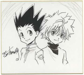 Takahiro Yoshimatsu Hand-drawn Shikishi "HUNTER × HUNTER" Gon and Kirua | Mandarake (Big Web)