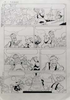 Romano Scarpa | Paperino e la sindrome del seguito - Romano Scarpa - Tavola Originale "The sequel machine" Pagina 3 - Page volante - Exemplaire unique - (2004) | Catawiki