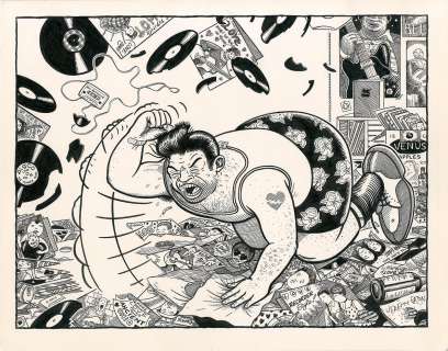 Jeremy Eaton - san diego reader - record collector illustration