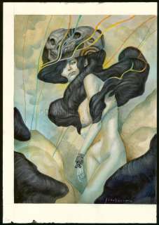 Jean-Sébastien Rossbach - Illustration originale, "Dame et tête de Mort"