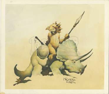 Dinosaur Warrior Painting (Unpublished) | Propstore