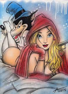 Alvin Silvrants | Sexy Red Riding Hood - Original drawing in colour by Alvin Silvrants | Catawiki
