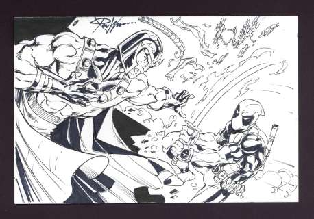 Deadpool vs. Magneto Sketch by Ron Williams | mycomicshop.com