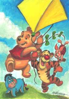 Joan Vizcarra | Winnie-the-Pooh & Friends! - Original Painting - Joan Vizcarra - 42 x 30 cm - Acrylic Art - Original Artwork | Catawiki