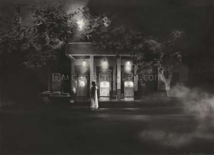 Romain Renard - Illustration originale pour la chronique n°12, Le Garage Lafleur - Chroniques de Melvile - Melvile