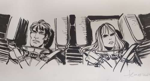 Mézières | Mézières - Dessin original Valérian T14 - Les Armes Vivantes - Valérian et Laureline - (1990) | Catawiki