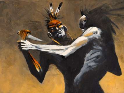 Didier Cromwell | Le dernier des Mohicans  Gouache et acrylique sur papier | Millon
