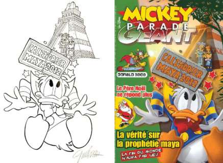 Giorgio Cavazzano | Mickey Parade Géant 331 - "La vérité sur la prophétie maya" - Signed Original cover page by Giorgio Cavazzano - (2012) | Catawiki