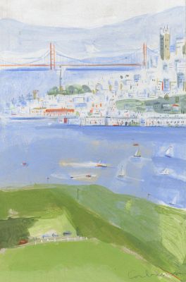 Dominique Corbasson | San Francisco Bridge - Gouache sur carton | Huberty Breyne Gallery