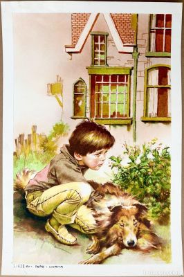 Dibujo Original de JOSÉ PEPE GONZÁLEZ - Lassie & Timmy | todocoleccion (Buy It Now)