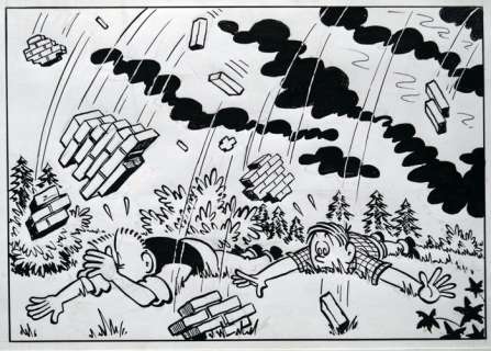 Pom | Pom - Originele pagina (p.33) Piet Pienter en Bert Bibber - Invasie uit het heelal - (1965) | Catawiki