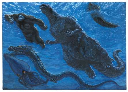 Masahumi Ishiyama Hand-Drawn Color Illustration Godzilla | Mandarake (Big Web)