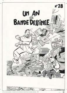 Chaland, Yves | Chaland, Yves - Estampe pigmentaire à tirage unique + certificat + NFT - Un an de bande dessinée - (2022) | Catawiki