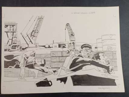 Sergio Zaniboni | Sergio Zaniboni - Il Grande Diabolik: Un Killer per Ginko - Page volante - Exemplaire unique - (2008) | Catawiki