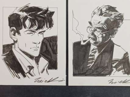 Fernando Proietti | Fernando Proietti - Ritratti Dylan e Groucho - Page volante - Exemplaire unique - (2021) | Catawiki