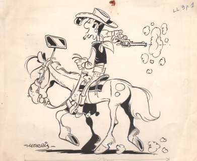 Morris | Lucky Luke, illustration Ã  l’encre de Chine, … | Millon
