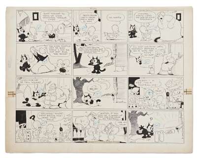 Original ’’Felix the Cat’’ Sunday Strip from 1933 by Otto Messmer -- Christmas Themed Strip | Nate Sanders