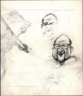 Franquin, André | Franquin - Portret van Jijé en diverse schetsen met wintersport-taferelen - (1965) | Catawiki