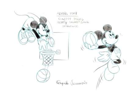 Pasquale Venanzio | Adidas 2019 - Concept Drawing - Mickey Mouse Basketball - Pasquale Venanzio - Page volante | Catawiki
