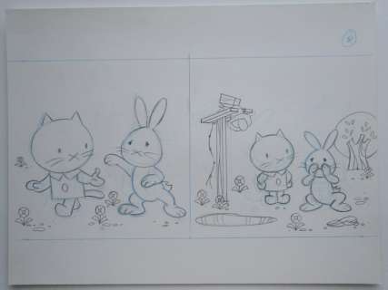 Ray Goossens (Studio) | Ray Goossens (Studio) - MUSTI - Originele pagina (potlood versie) (p.8) - Babysit - (2005) | Catawiki