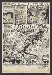 WEREWOLF BY NIGHT Issue #9 Splash Page | ComicConnect