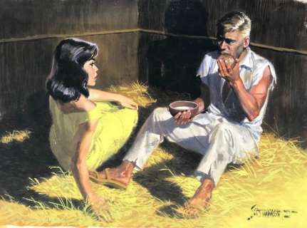 Sommer, Manfred | Sommer, Manfred - Originele tekening in kleur - De Vrouw van de Kapitein - (1962) | Catawiki