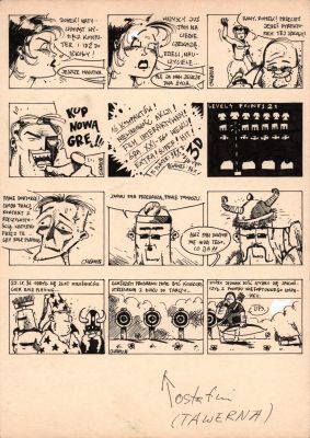 Michał Śledziński (Śledziu) | Zestaw czterech pasków komiksowych dla “Świata Gier Komputerowych” | Galeria Komiksu