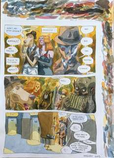 Marco Corona  - Original page for L‘Ombra di Walt. Cm. 26x35. Water colour on board. Signed. Mint