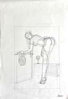 Marco Nizzoli | Marco Nizzoli - original illustration "Cosa Pulisce?" | Catawiki