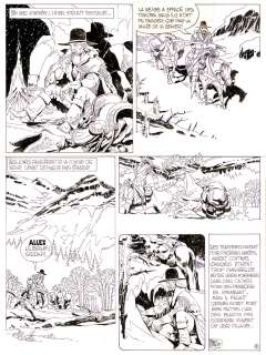 Blanc-Dumont - Lot 376 - Jonathan Cartland, Tome 1, planche originale à l’encre de chine pour cet album paru en 1975 chez Dargaud.