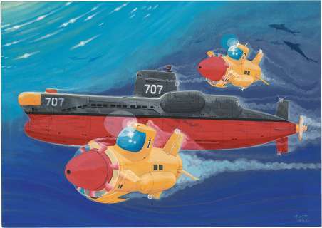 Ozawa Satoru Hand-Drawn Color Manuscript "Submarine 707F" | Mandarake (Big Web)