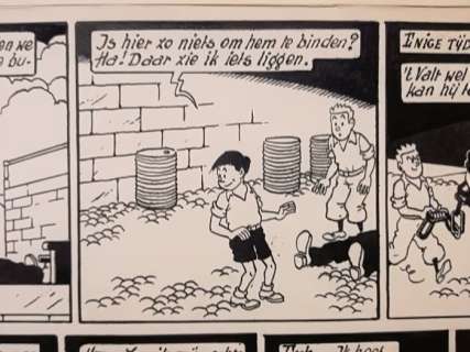 De Moor, Bob - Nonkel Zigomar, Snoe En Snolleke | De Moor, Bob - Nonkel Zigomar, Snoe en Snolleke - originele pagina (stroken 105 -108) - De Schat Van Baekelandt - (1952) | Catawiki