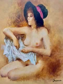 Carlo Jacono | Nudo d’autore - Nudo con Cappello - (1970) | Catawiki