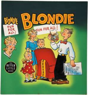 Blondie Fun For All Big Little Book Cover Original Art (Whitman, 1949). Dagwood does what he‘s famous for -- -