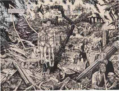 John Totleben Miracleman #15 page 20 and 21 Original Art (Eclipse, 1988). Few could ever forget this grisly - | Heritage