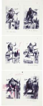 John Berkey King Kong Movie Poster Preliminary Ink Studies Original Art Group (c. 1976). "The most -
