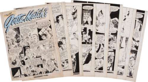 Bob Powell Bob Powell‘s Timeless Tales #1 Complete 8-page Story "Gotta Match?" Original Art -