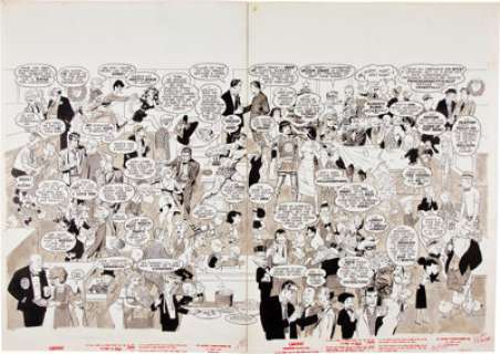 Wally Wood Mad #68 Double-Page Splash "The Comic Strip Characters’ Christmas Party" Original Art (EC, - | Heritage