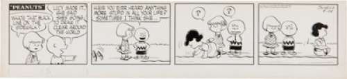 Charles Schulz Peanuts Daily Comic Strip Original Art dated 9-24-54 (United Feature syndicate, 1954). Once again, - | Heritage