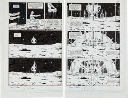 Dave Gibbons Watchmen #4 "Watchmaker" Doctor Manhattan Raises His City on Mars Pages 26 and 27 Original - | Heritage